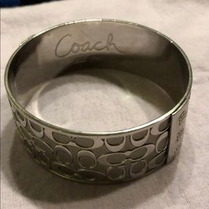 Coach silver logo bangle